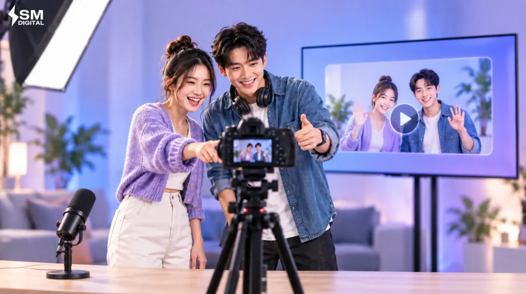 ครีเอเตอร์สองคนร่วมกันถ่ายวิดีโอเพื่อขยายฐานผู้ชมบน YouTube